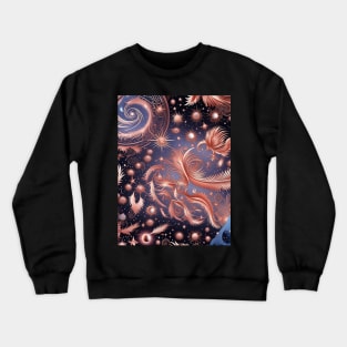 Other Worldly Designs- nebulas, stars, galaxies, planets with feathers Crewneck Sweatshirt